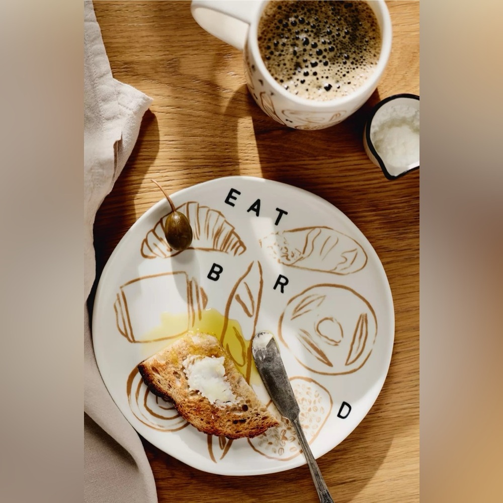 NEW Anthropologie Phthalo Ruth Stoneware Eat Bread Dessert Plate